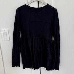 COS Women's Navy Long-Sleeve Peplum Top